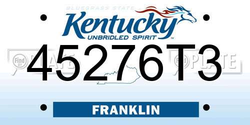 45276T3 Kentucky License Plate