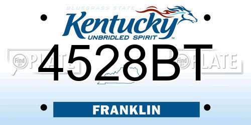 4528BT Kentucky License Plate