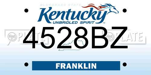 4528BZ Kentucky License Plate