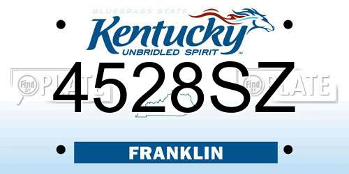 4528SZ Kentucky License Plate