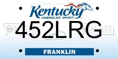 452LRG Kentucky License Plate