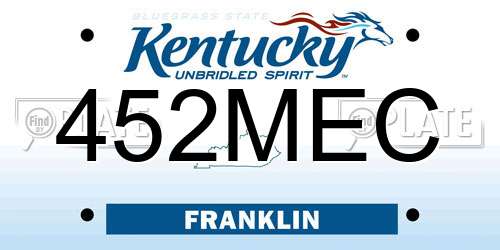 452MEC Kentucky License Plate