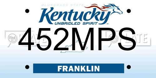 452MPS Kentucky License Plate