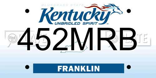 452MRB Kentucky License Plate