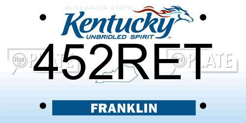 452RET Kentucky License Plate