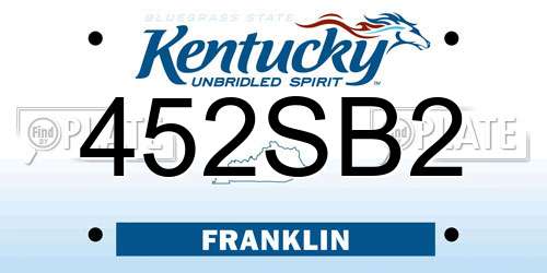 452SB2 Kentucky License Plate