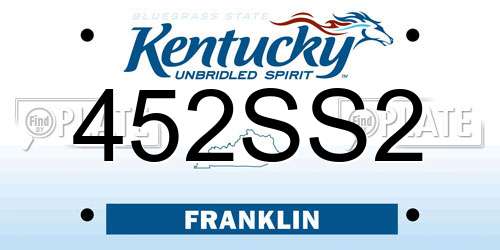 452SS2 Kentucky License Plate