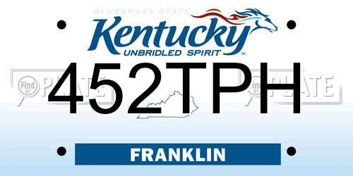 452TPH Kentucky License Plate