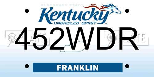 452WDR Kentucky License Plate