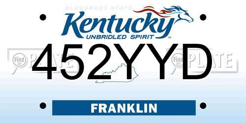 452YYD Kentucky License Plate