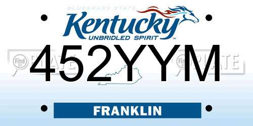 452YYM Kentucky License Plate
