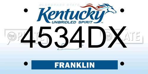 4534DX Kentucky License Plate