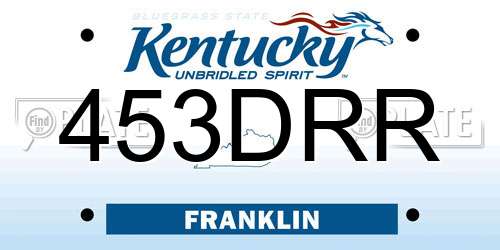 453DRR Kentucky License Plate