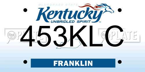 453KLC Kentucky License Plate