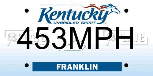 453MPH Kentucky License Plate