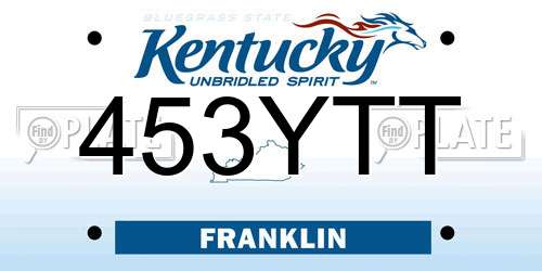 453YTT Kentucky License Plate