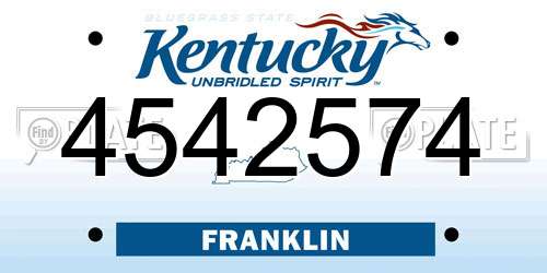 4542574 Kentucky License Plate