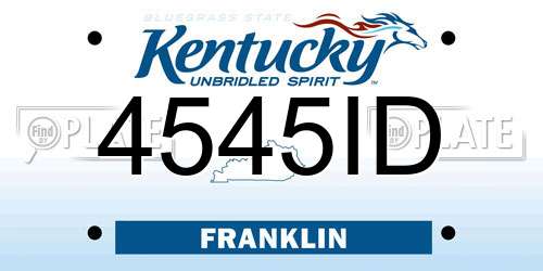 4545ID Kentucky License Plate