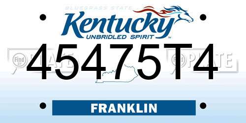 45475T4 Kentucky License Plate