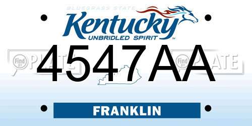 4547AA Kentucky License Plate