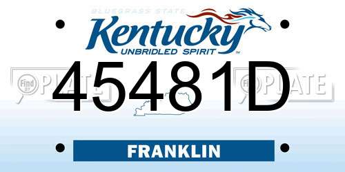 45481D Kentucky License Plate
