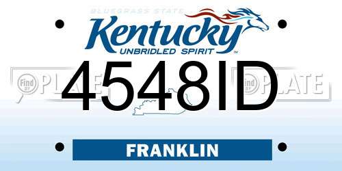 4548ID Kentucky License Plate