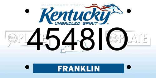 4548IO Kentucky License Plate