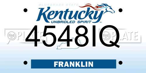 4548IQ Kentucky License Plate