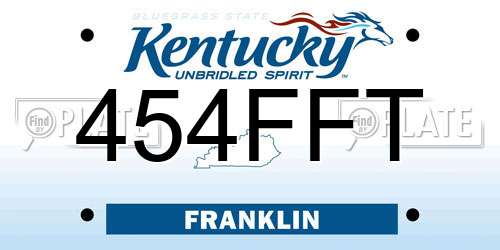 454FFT Kentucky License Plate