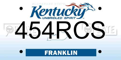 454RCS Kentucky License Plate