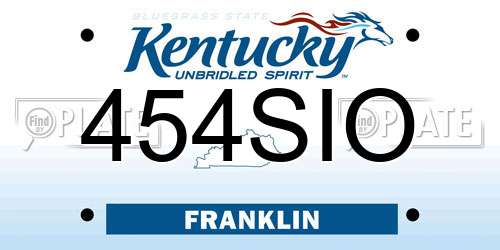454SIO Kentucky License Plate