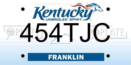454TJC Kentucky License Plate