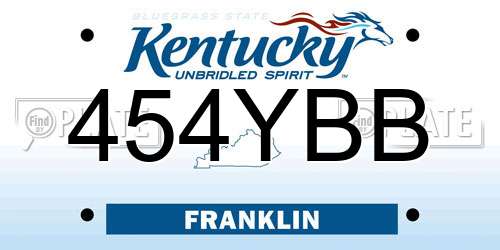 454YBB Kentucky License Plate