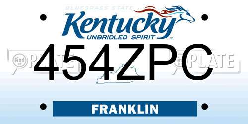 454ZPC Kentucky License Plate