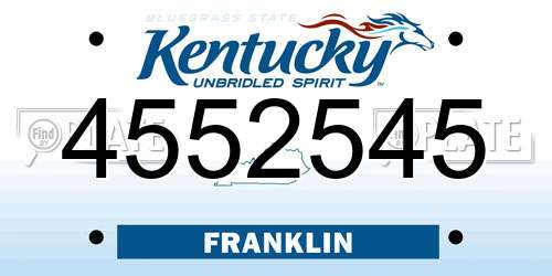 4552545 Kentucky License Plate