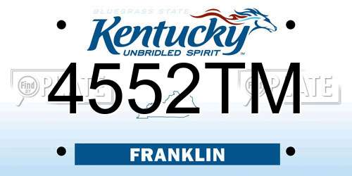 4552TM Kentucky License Plate