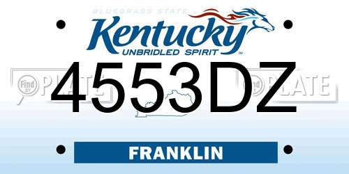 4553DZ Kentucky License Plate