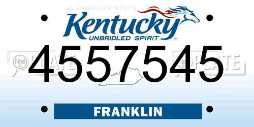 4557545 Kentucky License Plate