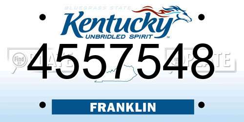 4557548 Kentucky License Plate