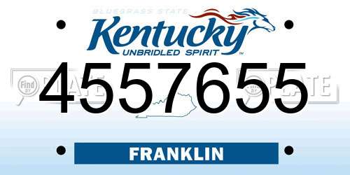 4557655 Kentucky License Plate