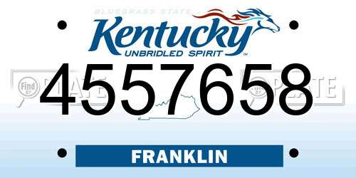 4557658 Kentucky License Plate