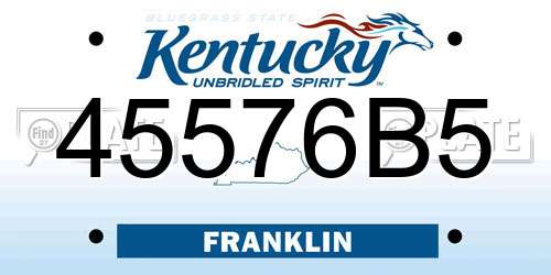 45576B5 Kentucky License Plate