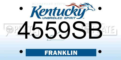 4559SB Kentucky License Plate