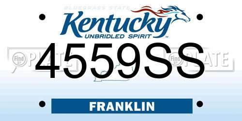 4559SS Kentucky License Plate