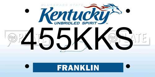 455KKS Kentucky License Plate