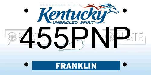 455PNP Kentucky License Plate