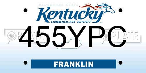 455YPC Kentucky License Plate