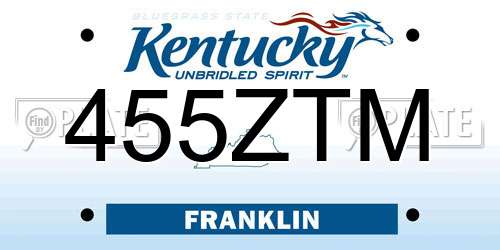 455ZTM Kentucky License Plate