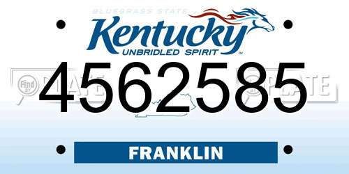 4562585 Kentucky License Plate