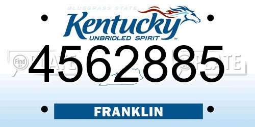 4562885 Kentucky License Plate